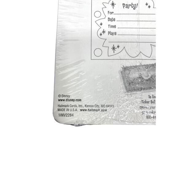 Hallmark Disney Tinkerbell Party Invitations 8 New/Sealed USA VTG Purple Pink - Picture 4 of 5